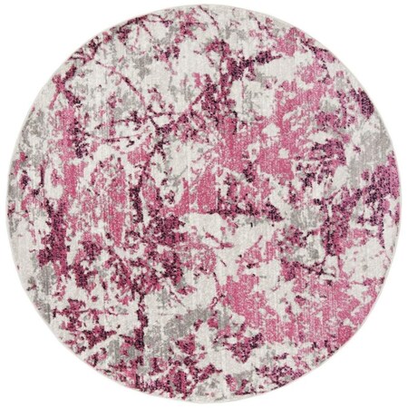 Safavieh 8 x 8 ft. Skyler Round Rug; Pink & Ivory SKY186N-8R
